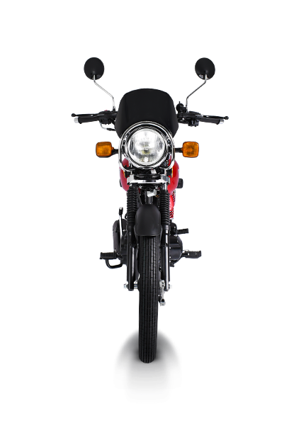 Moto utilitaria CG 150 posición frontal