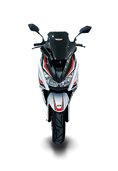 Moto scooter Kallpa 150 de posición frontal