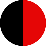 color negro con rojo