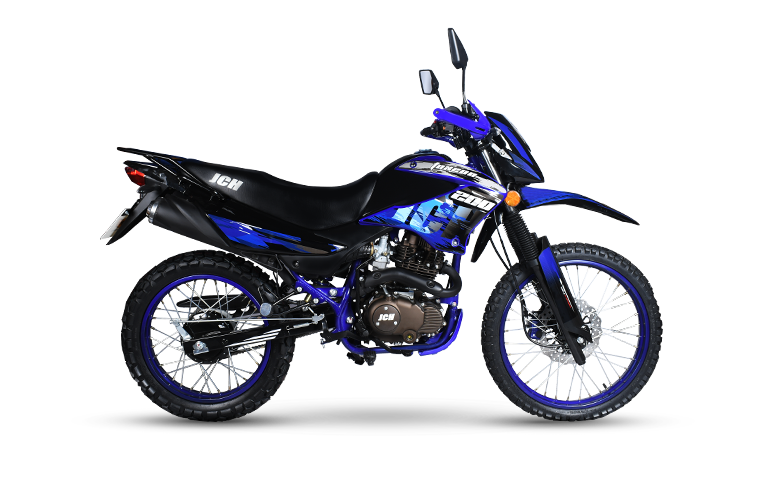 Moto Todo Terreno Fox 200 de color negro con azul