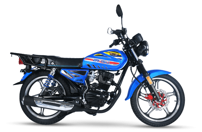 Moto utilitaria BR 150 de color azul