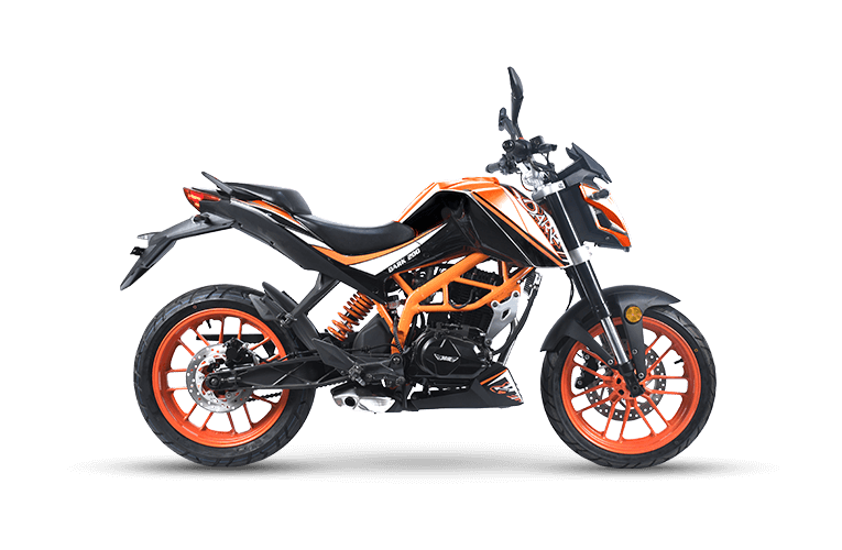Moto pistera DARK 200 de color naranja