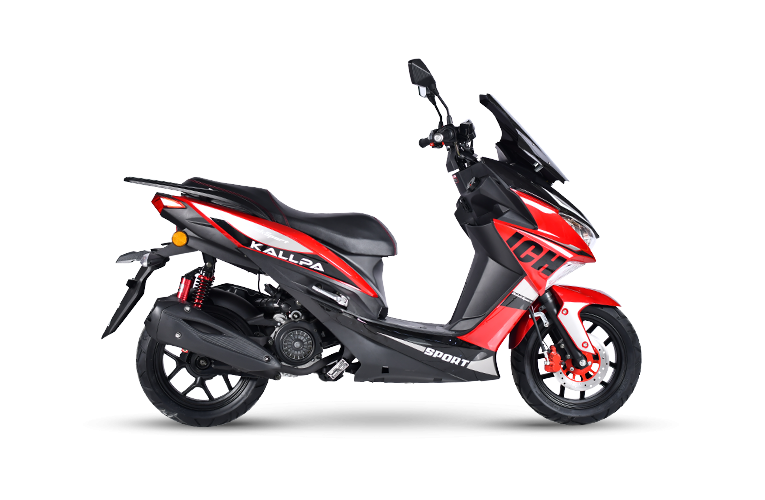 Moto scooter Kallpa 150 de color rojo