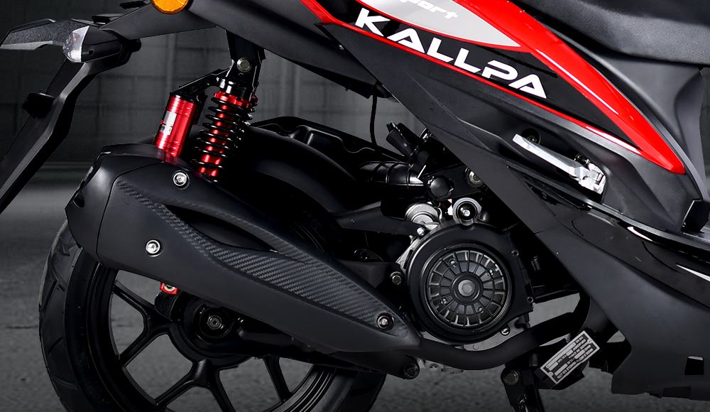 Potencia de motor y amortiguador de la Moto scooter Kallpa 150