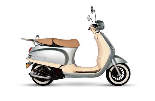 Moto scooter AVENZA 150 de color turquesa