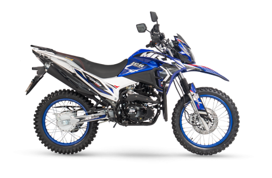 Moto todo terreno MRX 200 PLUS de color azul