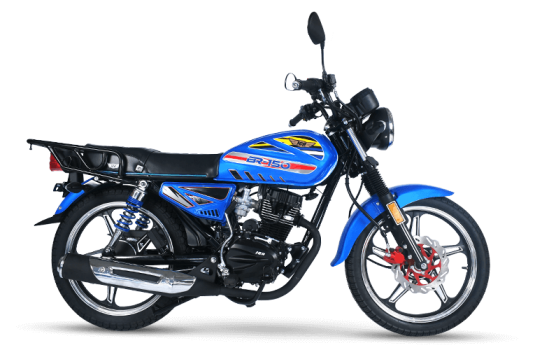 Moto utilitaria BR 150 de color azul