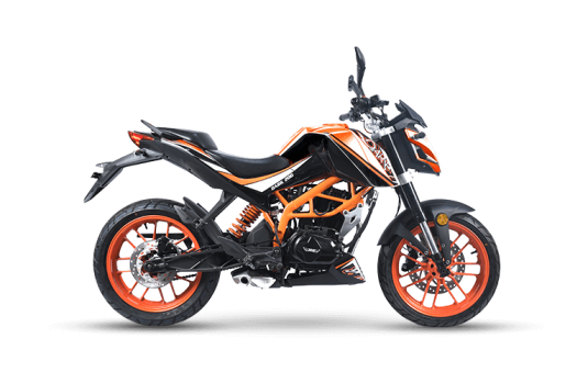 Moto pistera DARK 200 de color naranja