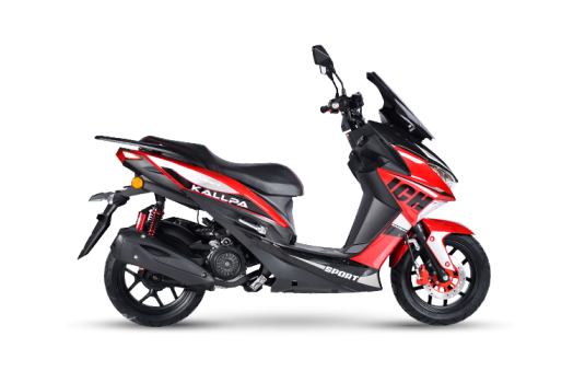 Moto scooter Kallpa 150 de color rojo